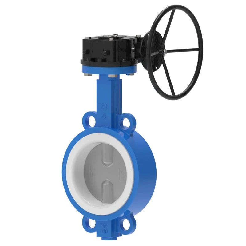 Gear Wafer PTFE გაფორმებულია პეპელა სარქველი